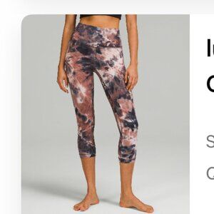 Lululemon Align High-Rise Crop 21" Size 6 seashell Diamond Tie Dye